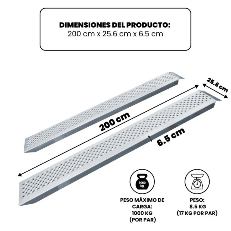 Rampa 2 carriles Peso máx. 1000 Kg. Largo 196 cm. moverte.com 