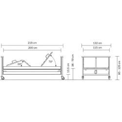 Medidas Cama electrónica XL NORMA 120 cm ortopedia moverte