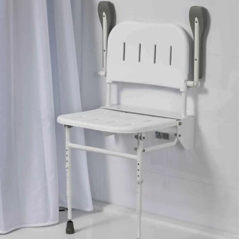 Asiento abatible de ducha con respaldo y reposabrazos moverte.com 