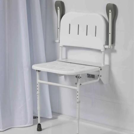 Asiento abatible de ducha con respaldo y reposabrazos moverte.com 