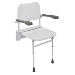 Asiento abatible de ducha con respaldo y reposabrazos moverte.com 