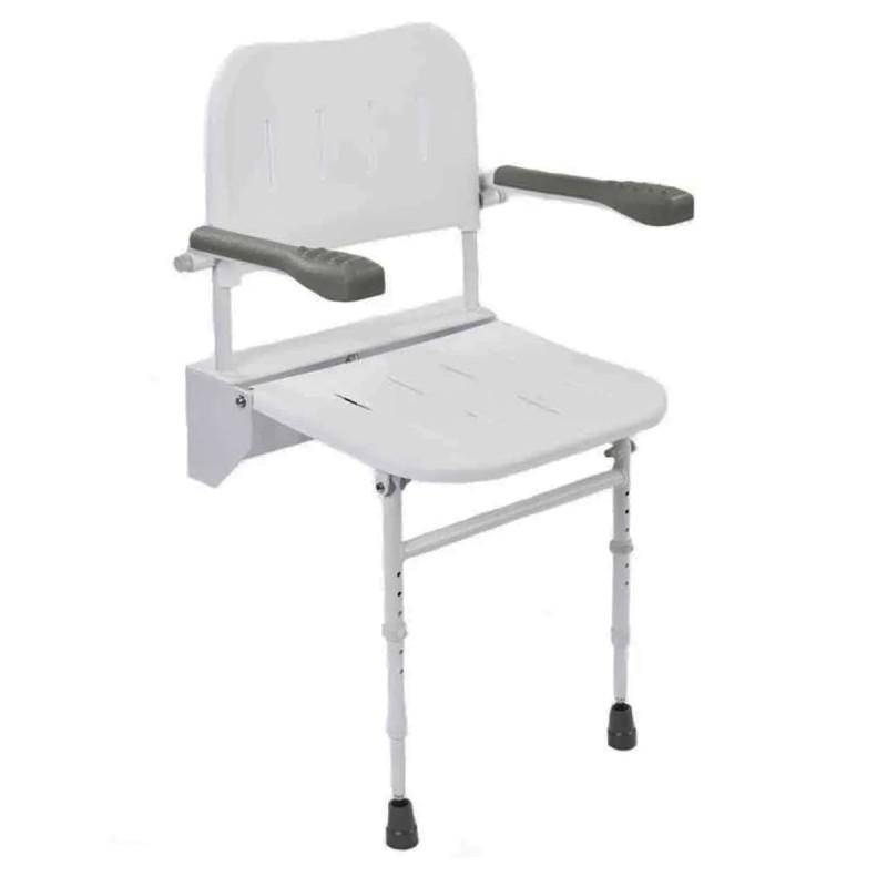 Asiento abatible de ducha con respaldo y reposabrazos moverte.com 