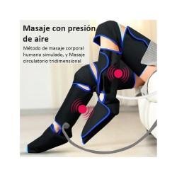 Modos de presoterapia: Auto, Leg, Foot, Pinch, Press y Relax para un masaje secuencial completo.