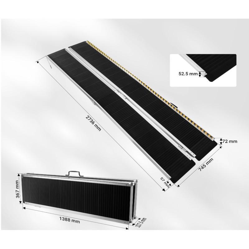 Rampa aluminio de 274 cm antideslizante moverte.com 