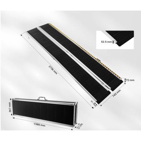 Rampa aluminio de 274 cm antideslizante moverte.com 