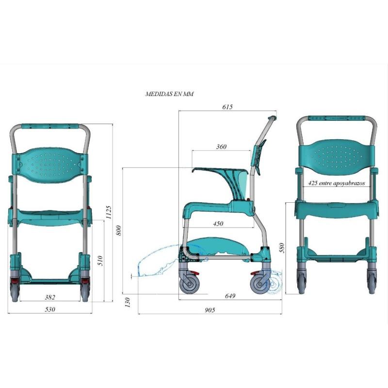 Silla de ruedas de baño con inodoro Moem moverte.com 