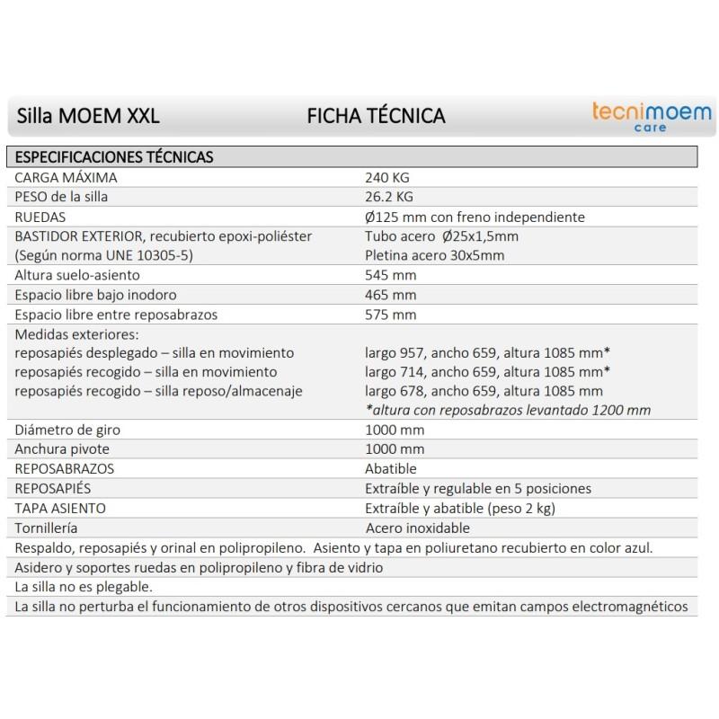 Silla de baño y wc bariátrica MOEM XXL moverte.com 