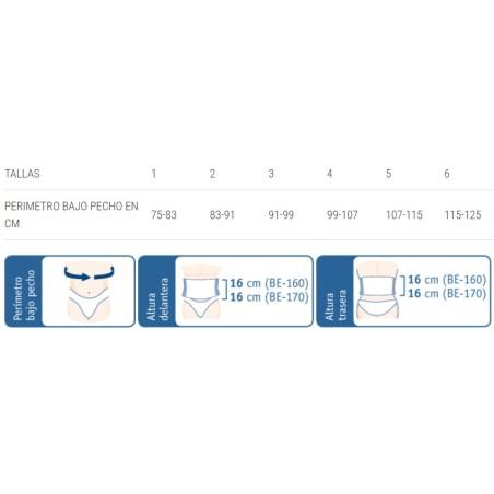 Faja torácica de 1 banda costal para mujeres BE-170 moverte.com 