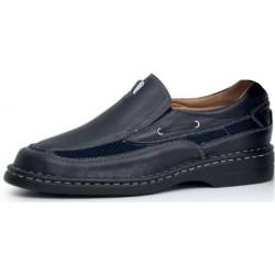 Zapatos mocasín cómodos de piel color azul marino náutico 2133 moverte.com 