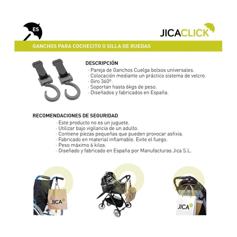 Gancho multifuncionales para sillas de ruedas o carros de bebés JICACLICK moverte.com 