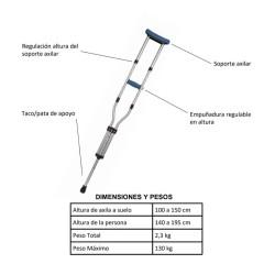 Muleta axilar plegable ( par ) moverte.com 
