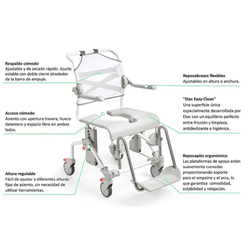 Silla con ruedas para ducha y wc MOBIL 2 moverte.com 