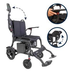 Silla ruedas eléctrica fibra carbono y plegable Kmina moverte.com 