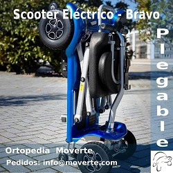 Scooter eléctrico Bravo plegable con mando a distancia ortopedia moverte